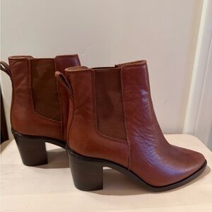 Madewell Chestnut Leather Ankle Booties